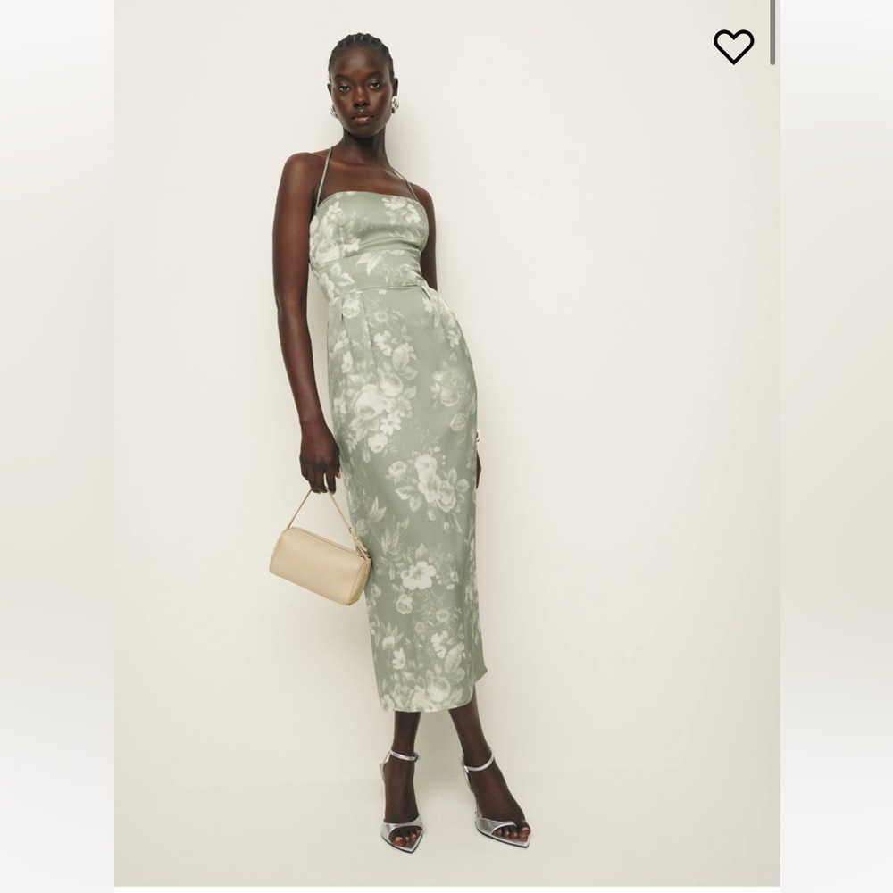 Reformation Lai Satin Midi Halter Dress